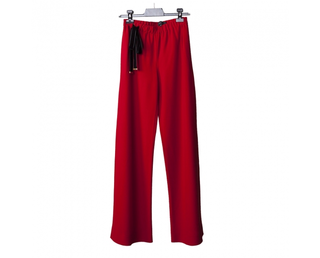 Gucci Pantalones Rojos Crepé Lana T 36
