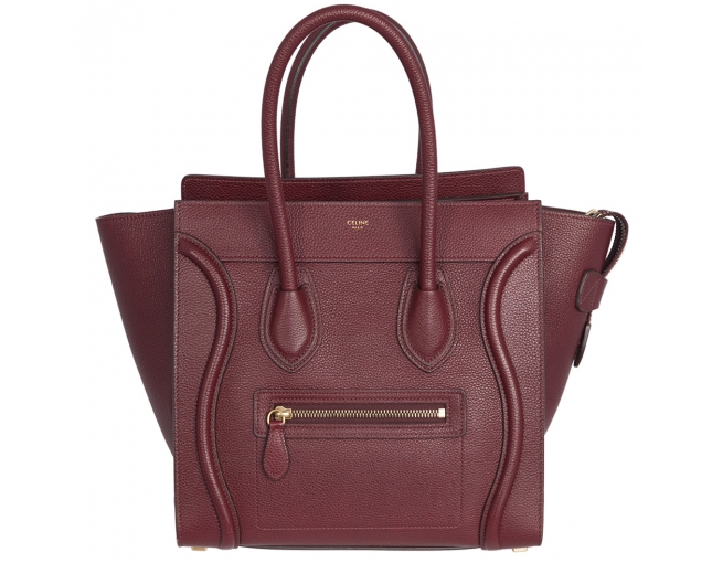 Celine Bolso Luggage Micro Burdeos