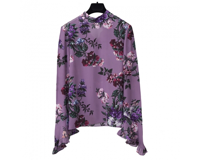 Erdem Blusa Lindsey Seda Malva Floral 38