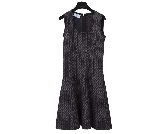 Prada Vestido Gris Sin Mangas T 36