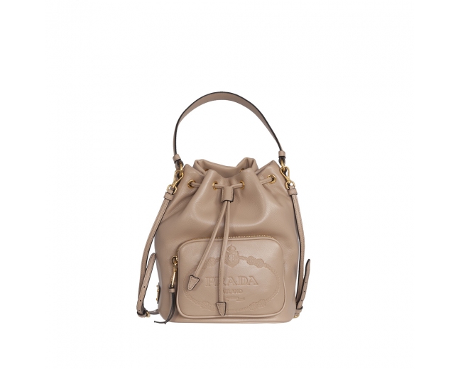 Prada Bolso Bandolera Bucket Beige