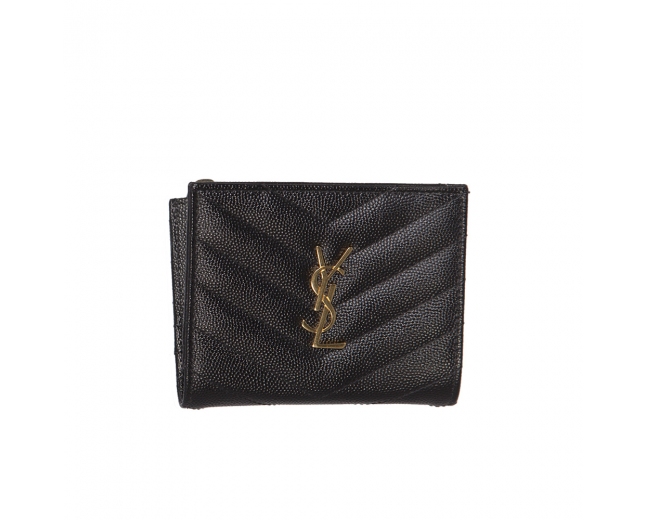 Saint Laurent Cartera Acolchada Negra