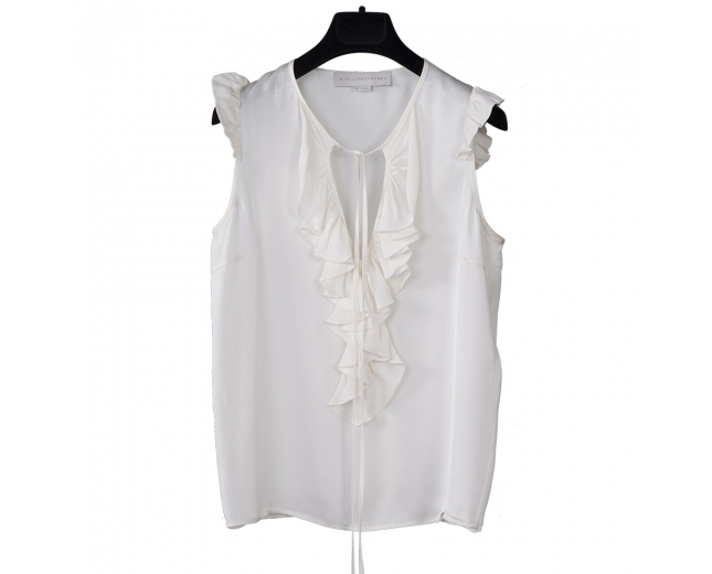 Stella McCartney Top Seda Volantes T 38