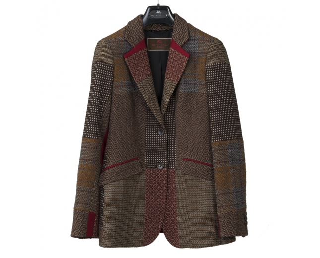 Etro Blazer Tweed Patchwork T 38