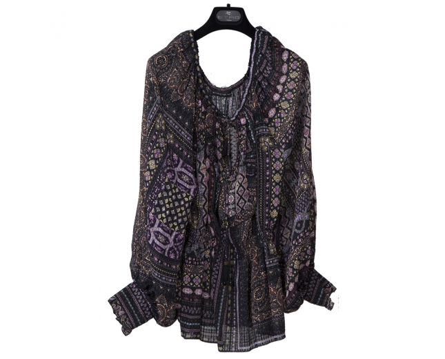 Etro Blusa Jacquard Seda Multicolor T 36