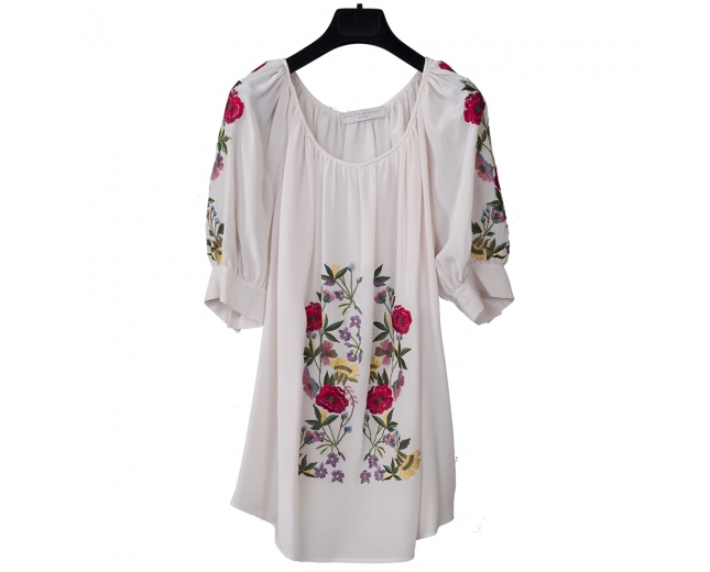 Stella McCartney Blusa Seda Bordados 38