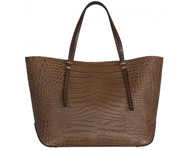 Michael Kors Bolso Tote Gia Croc Marrón