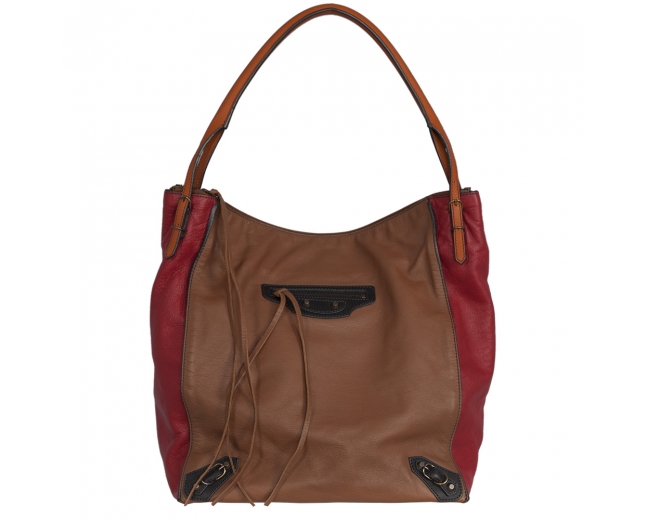 Balenciaga Bolso Tricolor Camel y Rojo