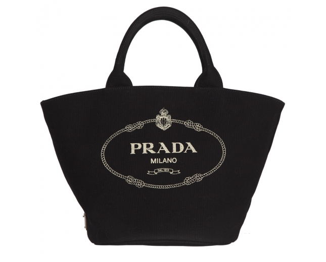 Prada Bolso Canapa Canvas Negro