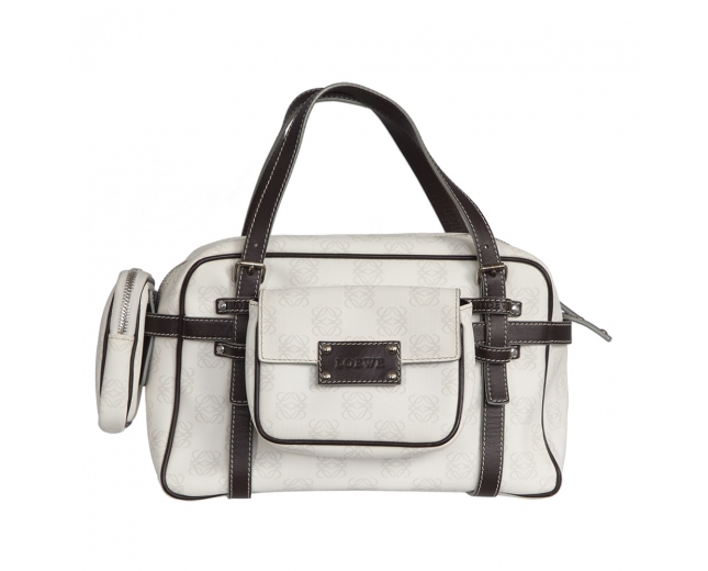 Loewe Bolso Pockets Blanco y Marrón