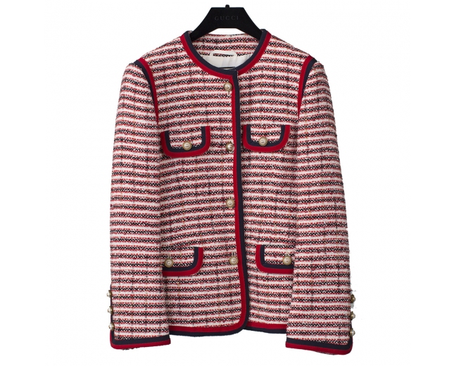 Gucci Chaqueta Tweed Rayas T 38