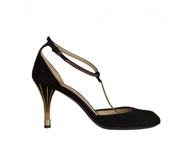 Gucci Zapatos Ophelie Ante Negro T 39.5