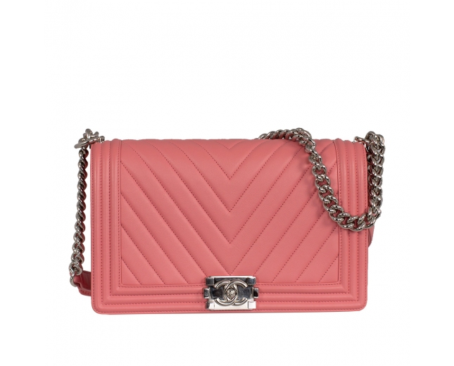 Chanel Bolso Boy Chevron Rosa