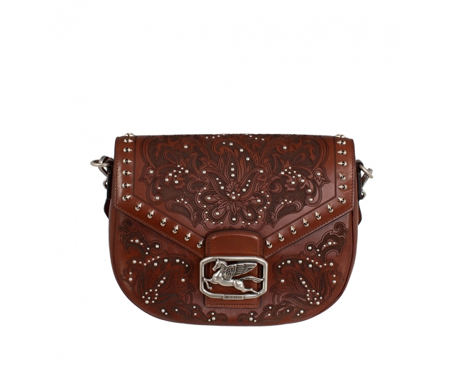 Etro Bolso Saddle Pegaso Floral Piel