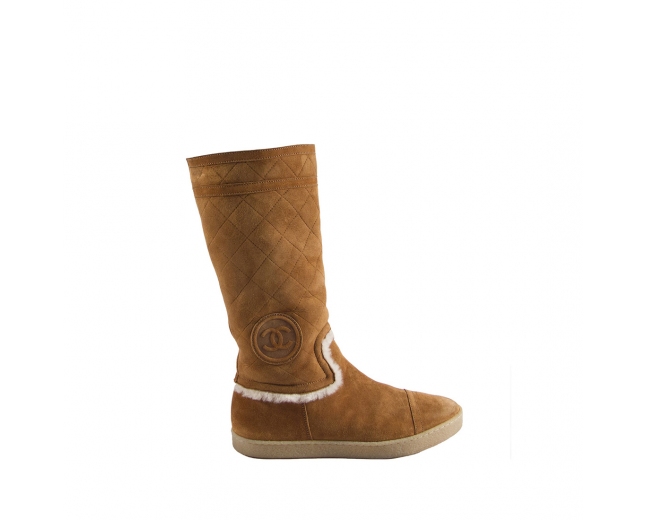 Chanel Botas Ante Camel T 40