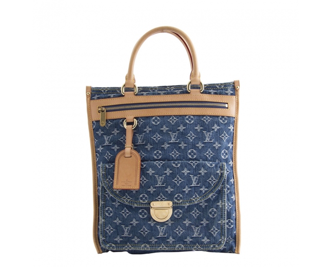 LV Sac Plat Denim Monogram