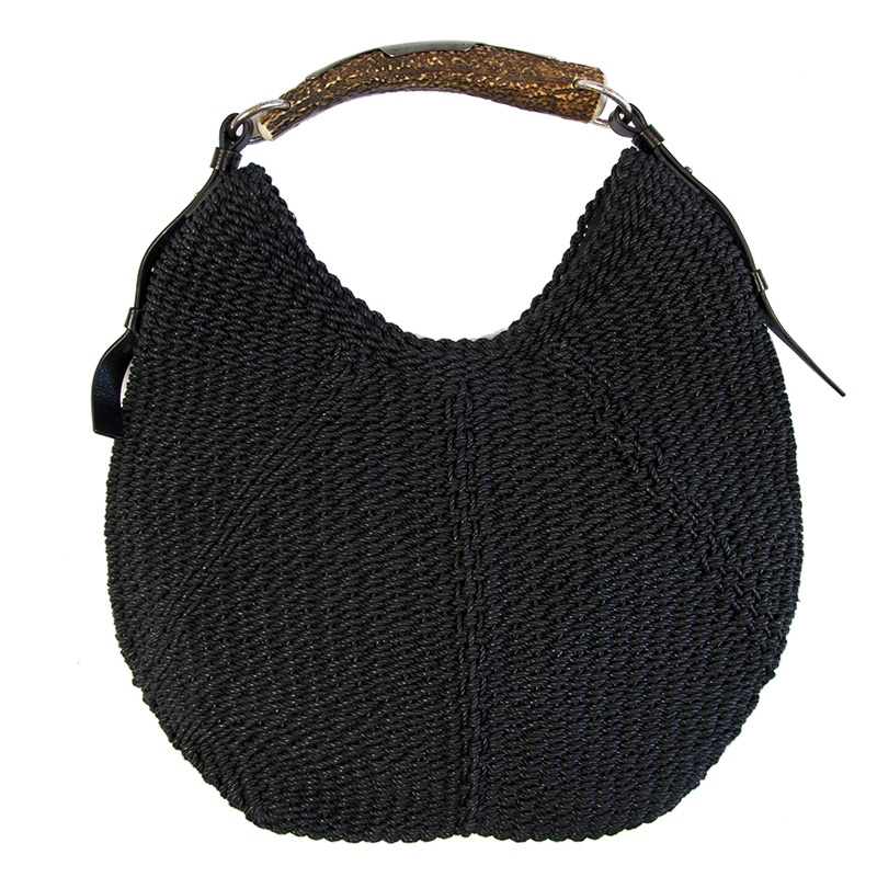 azufre Anuncio Agrícola Ysl Bolso Mombasa Rafia Negro - Tienda de Bolsos de Marca online