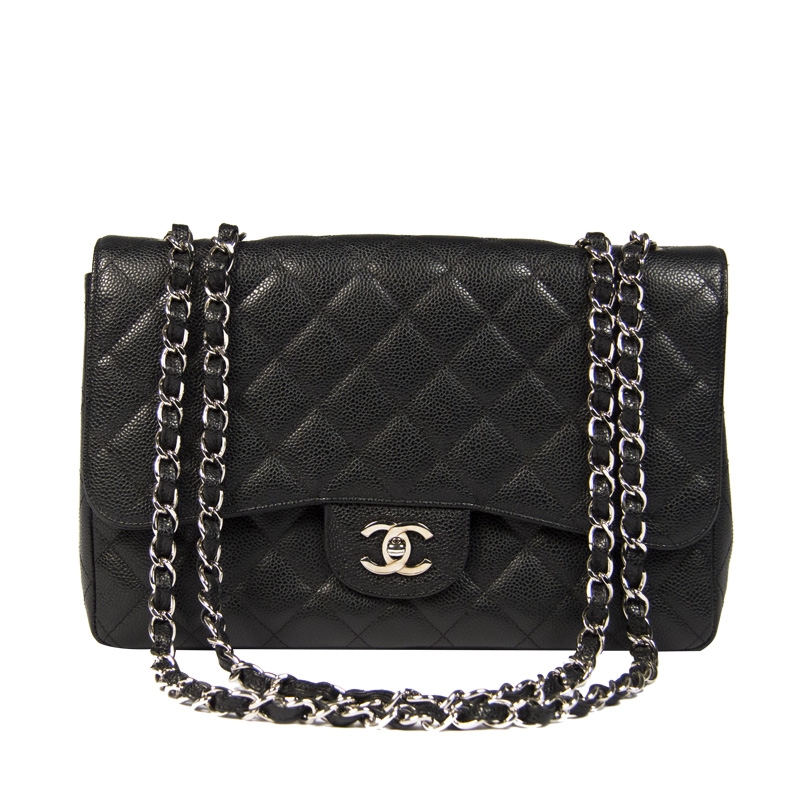 Chanel 2 55 Caviar Jumbo Negro Tienda de Bolsos de Marca online