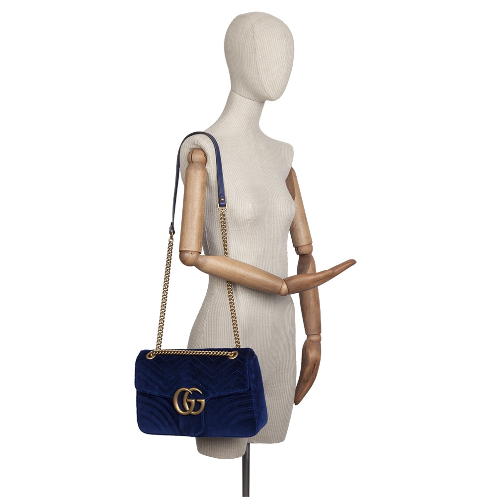 Gucci Bolso Marmont Terciopelo Cobalto Tienda de Bolsos de Marca online