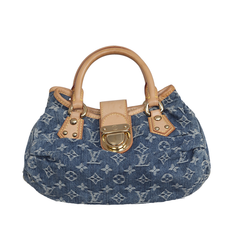 Bolso de mano Louis Vuitton Pleaty modelo pequeño en lona denim