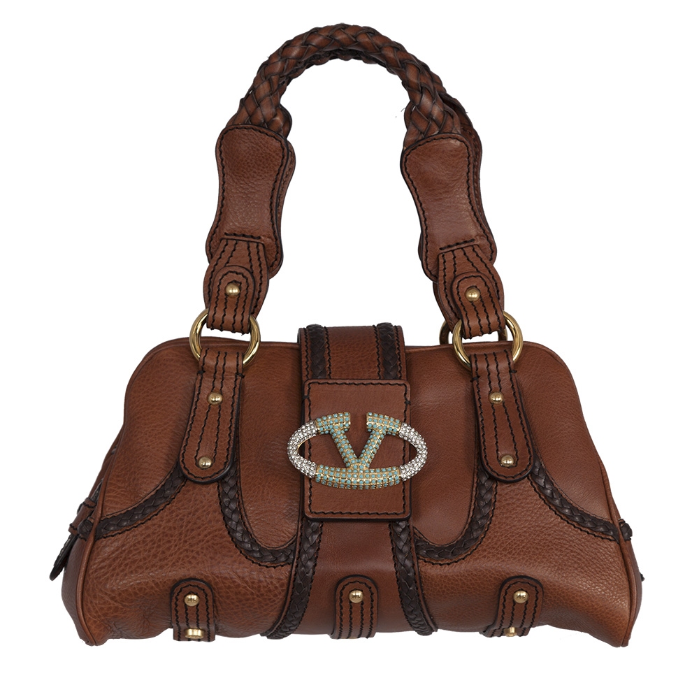 Bolso Valentino Bolso Marron Logo Cristal - Tienda de Bolsos de