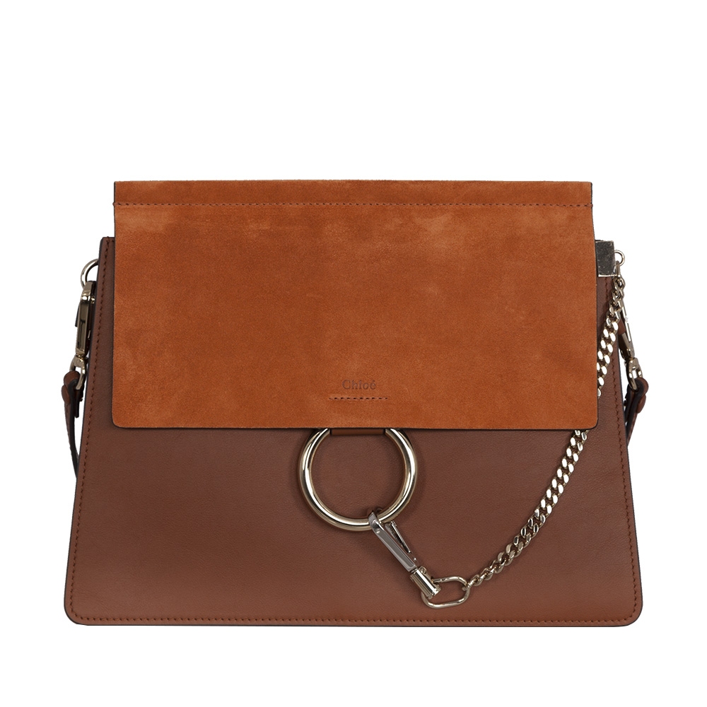 Chloe Bolso Faye Piel Y Ante Marron Tienda de Bolsos de Marca online