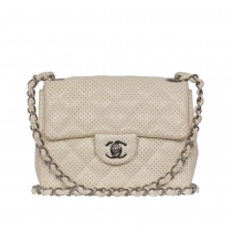 Chanel Mini Classic Perforado Blanco