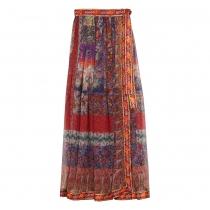 Etro Falda Folk Chiffon de Seda T 38