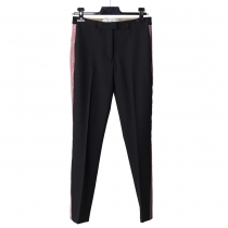 Etro Pantalón Negro Galón Rosa T XS