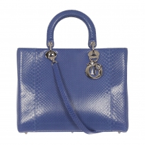 Dior Bolso Lady Pitón Azul