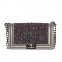 Chanel Bolso Boy Le Metallic Tweed