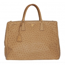 Prada Bolso Galleria Avestruz Camel