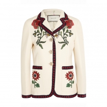 Gucci Blazer Blanca Bordado Floral T 38