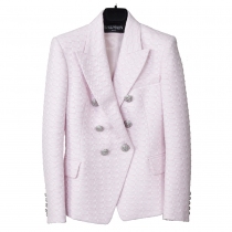 Balmain Chaqueta Rosa Tweed T 38