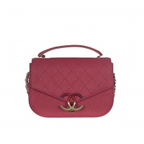 Chanel Bolso Solapa Piel Caviar Rojo