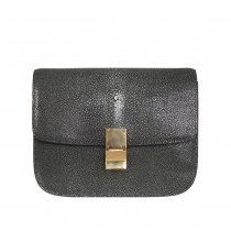 Celine Bolso Classic Box Galuchat Gris