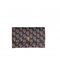 Prada Billetero Negro Corazones