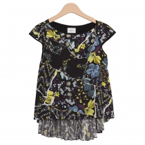 Erdem Top Negro Floral Asimétrico T 38