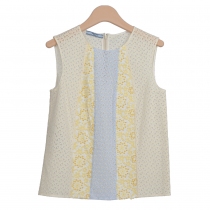 Prada Top  Amarillo Bordado Floral T 36