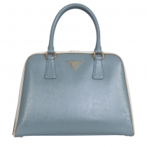 Prada Bolso Pyramid Frame Charol Azul