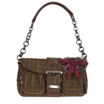 Prada Bolso Pequeño Tartan Verde