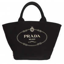 Prada Bolso Canapa Canvas Negro