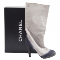 Chanel Botas Grises y Azul T 39