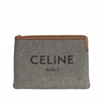 Celine Clutch Logo Lana Gris