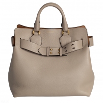 Burberry Bolso Tote Piel Gris Topo