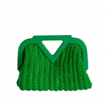 Bottega Clutch Point Mini Verde Crochet