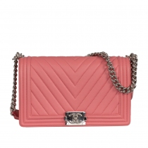 Chanel Bolso Boy Chevron Rosa