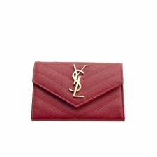 YSL Cartera Roja Pequeña Logo