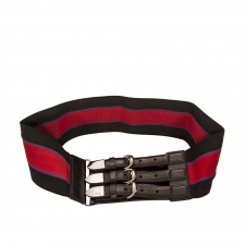 Gucci Cinturón Tribanda Negro y Rojo T90