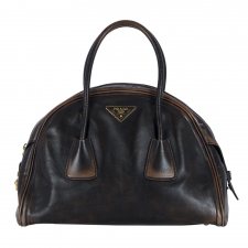 Prada Bolso Bowler Distressed Marrón